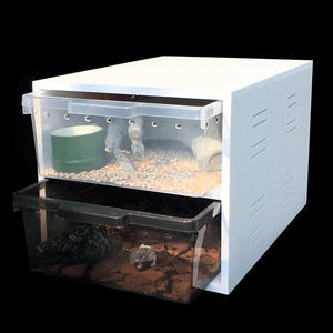 Robuste PVC-Futterbox für Reptilien, 4-Schicht-<span class=keywords><strong>Terrarium</strong></span>, Insekten- und Echsen-Zuchttank mit Schublade, Hygrometer, Heizmatte und Käfig - Product Image 1