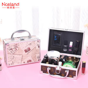 Niceland – trousse de maquillage de grande capacité, boîte de rangement portable avec cadre en aluminium pour femmes, sac à cosmétiques à usage domestique, couleur unie - Product Image 3