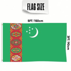 Banderas de Turkmenistán al por Mayor de 3x5 pies, Poliéster 68D/100D, Personalizables para Todas las Naciones, Envío Rápido, Proveedor Confiable, Entrega Veloz - Product Image 4