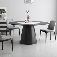 Moderner Massivholz eingelegter Esstisch mit Plattenspieler Minimalisti scher Haushalt Eschenholz Großer runder Esstisch PJ2425