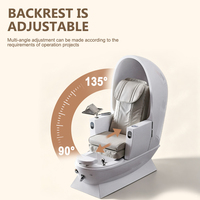 Fauteuil de pédicure spa en forme d'œuf, design luxueux entièrement fermé avec bassin pour les pieds intégré, équipement de salon de manucure