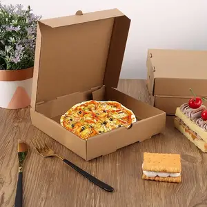 공장 가격 사용자 정의 인쇄 골판지 다크 브라운 종이 13 인치 배달 음식 패키지 상자 피자