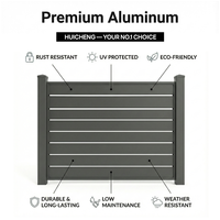 Layar pagar privasi aluminium hitam dengan panel Louver tampilan jelas pagar taman keselamatan gerbang layanan pemodelan 3D
