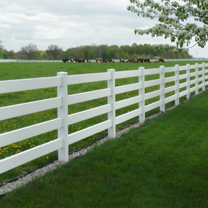 <span class=keywords><strong>Kit</strong></span> de clôture pour chevaux et ranchs <span class=keywords><strong>en</strong></span> <span class=keywords><strong>PVC</strong></span> <span class=keywords><strong>blanc</strong></span> à 4 rails, clôture pour chevaux et étriers, clôture virtuelle pour élevages de bétail - Product Image 2