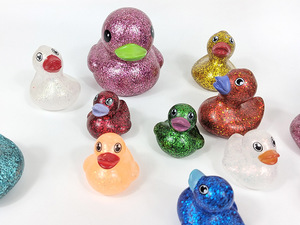 Rubber Small Glitter Ducks <b>Bath</b> Plastic Floating Kids Shower Baby Toy Colorful Mini Yellow Duck for Children - Product Image 6