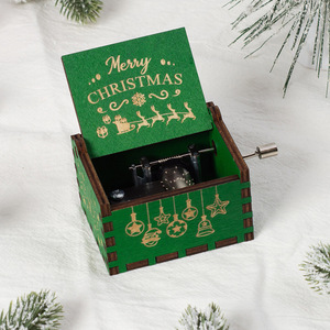 Mini Carillon in Legno a Manovella con Motivo Natalizio, Ornamento da Tavolo per <span class=keywords><strong>Natale</strong></span>, Regalo Decorativo per Casa e Mensole - Product Image 5