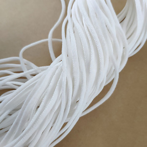 Stock de boucles d'oreille élastiques noir blanc <span class=keywords><strong>Nylon</strong></span> Spandex cordons 5mm chaîne creuse tressée <span class=keywords><strong>fil</strong></span> <span class=keywords><strong>3mm</strong></span> boucles d'oreille pour boucles d'oreille jetables - Product Image 2