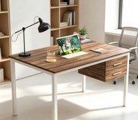 Bureau d'ordinateur avec tiroir, table de jeu E-sports, plateau en bois, structure en acier, bureau d'étude et d'écriture pour chambre à coucher, chambre d'étudiant Vlranlife