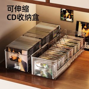 Extendable Cd Storage Box Transparent With Partitions Desktop Cd Rack - Product Image 1