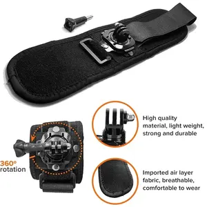 Soporte de correa de muñeca giratorio de <span class=keywords><strong>360</strong></span> grados para Cámara de Acción GoPro Hero 12 11 10 9 8 7 6 5 SJCAM <span class=keywords><strong>AKASO</strong></span> Insta360 X2 X3 DJI Osmo - Product Image 5