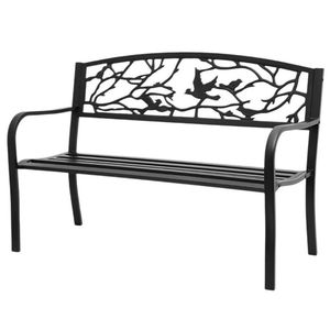 Hiện đại ngoài trời chim phong cách kim loại băng ghế dự bị vườn công viên Patio hiên bãi cỏ ban công sân sau-sắt khung băng ghế dự bị tựa lưng tay vịn trường học - Product Image 2