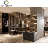 Mobilier de boulangerie en verre de luxe personnalisé pour la décoration intérieure de vitrine pour gâteaux