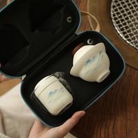 Service à thé chinois fait à la main, service à thé en porcelaine Kung Fu de luxe, portable pour le transport en extérieur