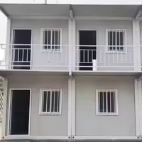 Casa Contenedor Modular Prefabricada Expandible de Bajo Costo, Diseño de Dos Niveles, Moderna, Pequeña, para Oficina, Hotel, Uso con Panel Sándwich