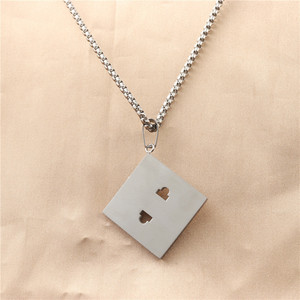 Stainless Steel Geometric Pendant <b>Necklace</b> <b>For</b> <b>Men</b> Retro Punk Style Insert Design 12039 - Product Image 2