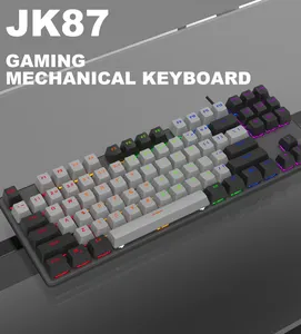 Vente d'usine personnalisé filaire rvb 87 touches clavier mécanique de jeu pour ordinateur