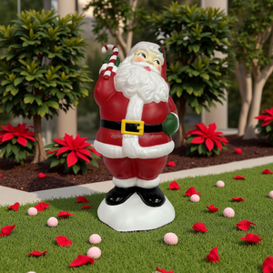 Adornos Navideños Extra Grandes de 24 Pulgadas, Adorno de Plástico de Santa Claus para Decoración del Hogar, Exhibición Navideña, Luces LED - Product Image 2