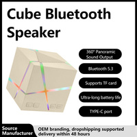 Haut-parleur portable mini cube électronique RGB alimenté par batterie 5W, haut-parleur extérieur