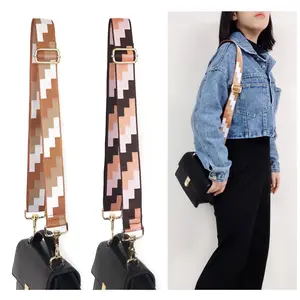 MeeTee B-S245 3.8cm Handbag Accessories Ribbon Canvas Ethnic Style Color Crossbody Belt Leather Bag Shoulder Strap