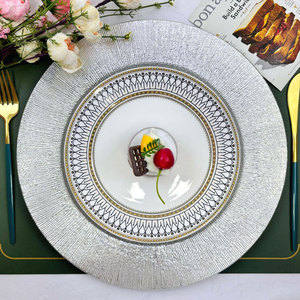 Gold Charger <strong>Plates</strong> Bulk Wedding 13In <strong>Plastic</strong> Table <strong>Plate</strong> Charger Underplate Round Decorative <strong>Dinner</strong> Charger Large <strong>Plastic</strong> <strong>Plate</strong> - Product Image 5