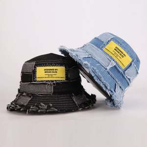 Chapeau Bob Unisexe en Jean Denim à Large Bord de Haute Qualité, Personnalisé, Bleu Vieilli, Style Vintage, pour la Pêche et la Protection Solaire, pour Adultes, Vente en Gros - Product Image 4