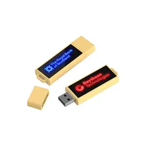16GB USB Sticks ไฟแฟลชไดรฟ์ที่มีไฟ LED โลโก้2022ใหม่ LED คีย์ USB กับกล่องของขวัญ
