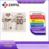 Maillot de baseball personnalisé pour femme en maille, col en V, avec bordure rayée et imprimé léopard, numéro, chemise de sport décontractée, streetwear OEM ODM