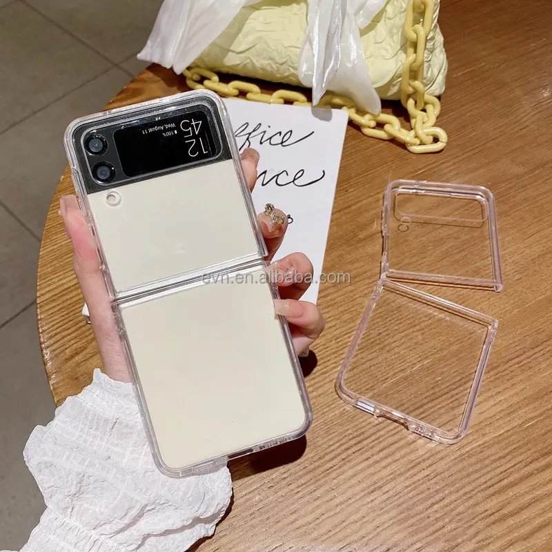 Flip Cover Phone Case For Samsung Z Flip 3 Z Fold 4 Z Fold 3 2 in 1 Acrylic Clear Case For samsung galaxy z flip 4 Mobile Phone