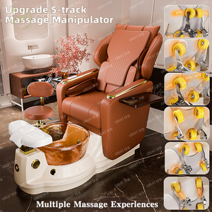 Neues Modell 2025 Bestseller Oranger Verstellbarer Salon-Manikürestuhl Elektrischer Luxus-Spa-Pedikürestuhl für die Fußpflege mit Massagefunktion - Product Image 3