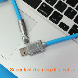 Cable <span class=keywords><strong>USB</strong></span> C de rotación de carga rápida de 120W personalizado, Cable de datos tipo C giratorio de 1m 180/Cargador <span class=keywords><strong>con</strong></span> Conector Giratorio 180 Grados - Product Image 4