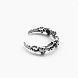 yunnique Open <b>Skull</b> <b>Ring</b> Stainless Steel Retro Skeleton Design Fashion Jewelry Gift - Product Image 2