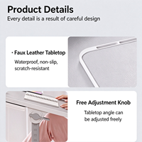 Table de lit pliable pour ordinateur portable, table de genoux réglable en hauteur, mini-table portable pour baie vitrée, plateau de table pliable pour l'étude à domicile