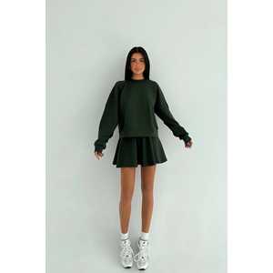 Ensemble de survêtement jupe-short Green Active Wear Torque, design personnalisé, respirant et grande taille, imprimé, saison hivernale avec logo - Product Image 3