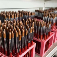 Pinceau à ongles en poils de Kolinsky 100 % pur, personnalisable avec logo, en acrylique, à poils ronds et plissés, pour manucure et poudre, tailles 6 à 22 – Offre spéciale USA