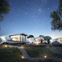 Maison de camping moderne de luxe amovible, maison préfabriquée mobile en forme de capsule spatiale pour hôtel, complexe hôtelier