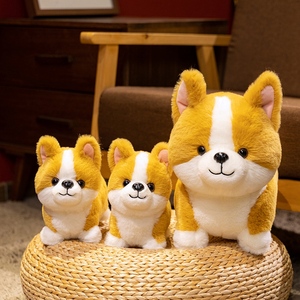 Venta al por mayor de peluche de pie de simulación Corgi Animal de peluche decoración del hogar suave realista Animal Plushies Corgi cachorro muñeca - Product Image 3