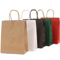 Personnalisé Imprimé Votre Propre Logo pour Restaurant Traiteur Aliments À Emporter Logo À Emporter Emballage Kraft Sac En Papier Brun Avec Poignées