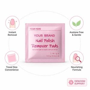 Almohadillas Removedoras de Esmalte de Uñas Personalizadas OEM, Paquete Individual de Toallitas Desechables para Remover Esmalte de Uñas para Salón de Belleza y Manicura - Product Image 3
