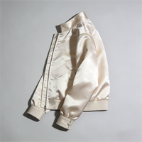 Veste bomber en nylon satiné avec logo personnalisé OEM, veste de mode pour hommes, coupe-vent léger, veste décontractée pour hommes