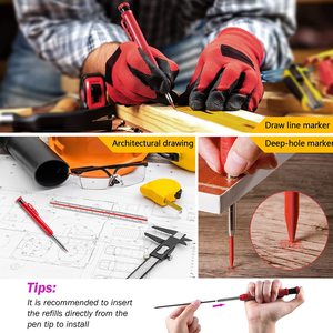 Cơ khí chế biến gỗ đánh dấu mài cắt cá nhân màu đen kỹ thuật <span class=keywords><strong>scriber</strong></span> biểu tượng tùy chỉnh thợ mộc bút chì - Product Image 5