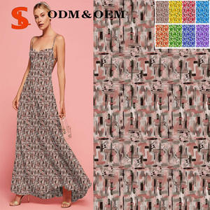 Nouveauté <span class=keywords><strong>Tissu</strong></span> en <span class=keywords><strong>viscose</strong></span> tissé léger en rayonne à imprimé numérique personnalisé pour robe d'été - Product Image 2