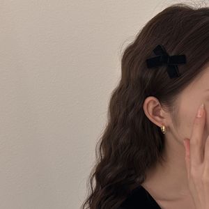 Fermaglio per capelli vintage in velluto nero con fiocco, grazioso fermaglio a coda di cavallo tinta unita per donne e ragazze, accessori moda per capelli - Product Image 5