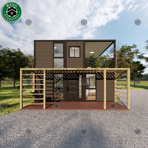 Casa Contenedor Prefabricada Moderna de 2 Pisos, Villa Prefabricada de Lujo con Revestimiento de Madera y Terraza con Pérgola, 3 Dormitorios, Contenedor Modular - Product Image 6