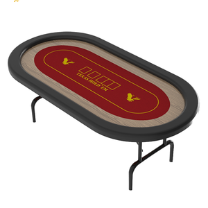 Table de <span class=keywords><strong>poker</strong></span> Texas Hold'em ultime en bois rouge personnalisée pour <span class=keywords><strong>casino</strong></span> YH 1,2 m avec pieds pliants - Product Image 3