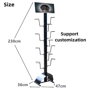 Espositore Personalizzato per Negozi di Articoli Sportivi Supporto a 11 Ganci in Metallo per Caschi da Moto Bici Elettrica e Bicicletta Accessori Tattici di Sicurezza - Product Image 2