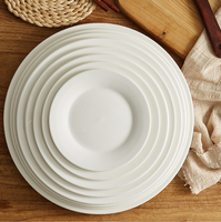 Assiette creuse en céramique de 10 pouces, motif lune, écologique, durable, minimaliste, en porcelaine blanche, compatible micro-ondes