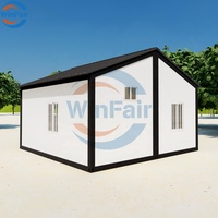 Maison préfabriquée mobile WinFair à 2 chambres, toit triangulaire, conteneur préfabriqué 20 pieds 40 pieds, pour villa/ferme rurale au Brésil