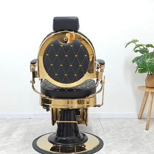 Wholesale Antique <b>Black</b> Gold Salon Styling <b>Chair</b> Heavy Duty Hydraulic Pump Barber Shop Round Base Hairdressing <b>Chair</b> - Product Image 5