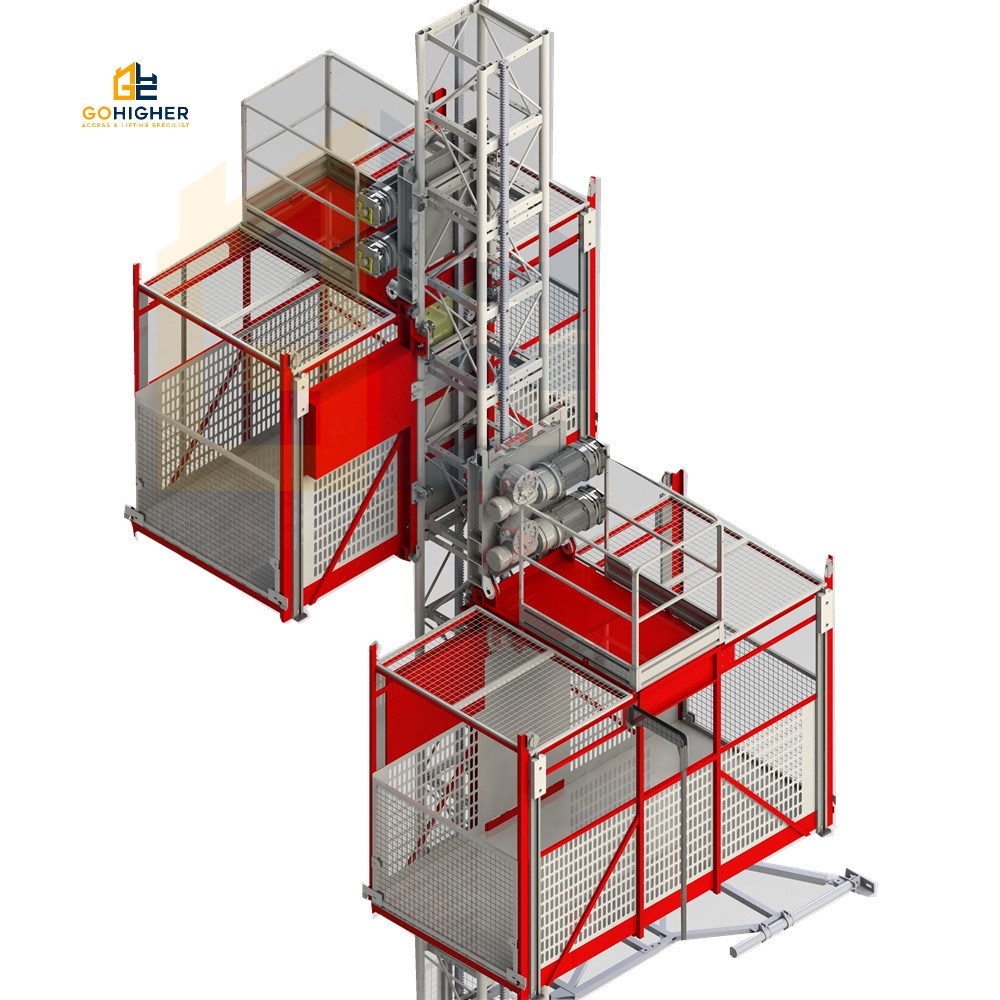 Suporte e elevador de construção gaiola única, materiais de montagem sc200/200 elevador de aço inoxidável sc200 sc200td sc200/200bz