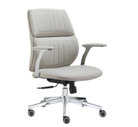 Chaise de bureau moderne en cuir PU pour la maison et le bureau, accoudoirs électroplaqués de niveau un, hauteur réglable, siège rembourré extra doux